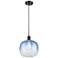 Ballston Brookhaven Sphere 11"W Oiled Bronze Cord Pendant w/ Sapphire Shade