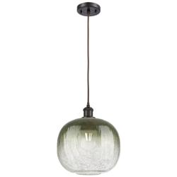 Ballston Brookhaven Sphere 11"W Oiled Bronze Cord Pendant w/ Slate Shade