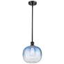 1_Ballston Brookhaven Sphere 11"W Oiled Bronze Stem Pendant w/ Sapphire Shade