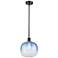 Ballston Brookhaven Sphere 11"W Oiled Bronze Stem Pendant w/ Sapphire Shade