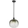 1_Ballston Brookhaven Sphere 11"W Oiled Bronze Stem Pendant w/ Slate Shade