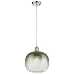 Ballston Brookhaven Sphere 11"W Polished Nickel Cord Pendant w/ Slate Shade