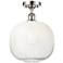 Ballston Brookhaven Sphere 11"W Polished Nickel Semi-Flush w/ Opal Shade