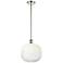 Ballston Brookhaven Sphere 11"W Polished Nickel Stem Pendant w/ Opal Shade