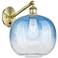 Ballston Brookhaven Sphere 12"H Brass Swivel Sconce w/ Sapphire Shade