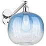 Ballston Brookhaven Sphere 12"H Chrome Swivel Sconce w/ Sapphire Shade