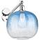 Ballston Brookhaven Sphere 12"H Chrome Swivel Sconce w/ Sapphire Shade