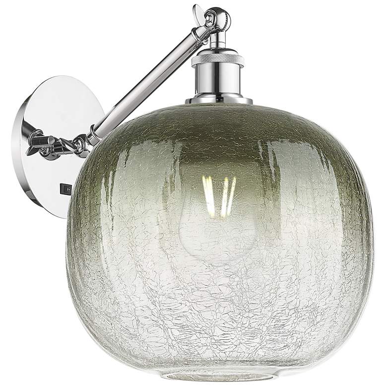 Image 1 Ballston Brookhaven Sphere 12"H Chrome Swivel Sconce w/ Slate Shade