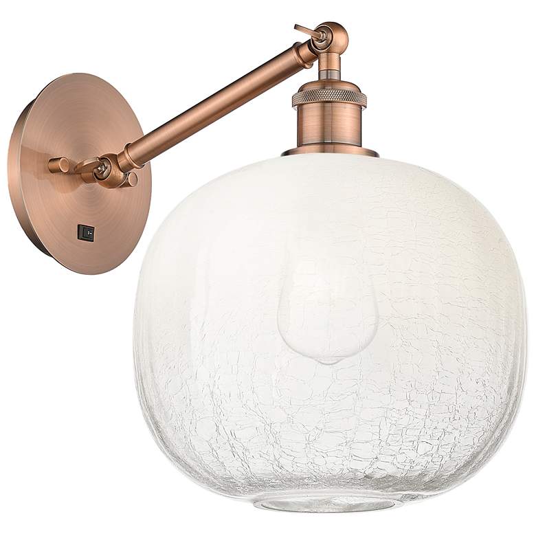 Image 1 Ballston Brookhaven Sphere 12"H Copper Swivel Sconce With Opal Shade