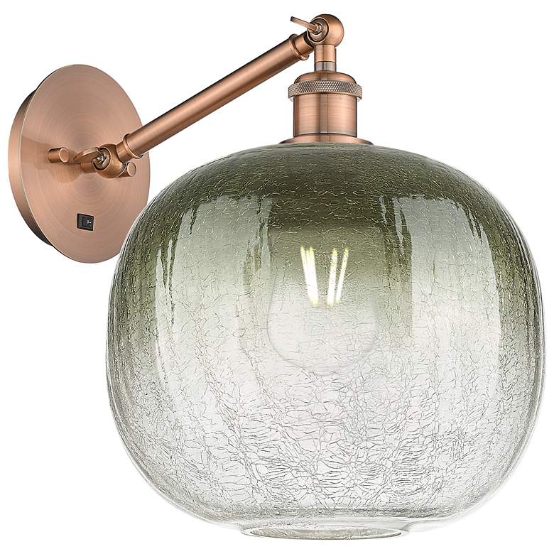 Image 1 Ballston Brookhaven Sphere 12"H Copper Swivel Sconce With Slate Shade