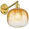 Ballston Brookhaven Sphere 12"H Gold Swivel Sconce w/ Amber Shade