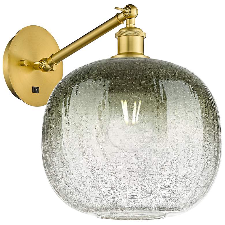 Image 1 Ballston Brookhaven Sphere 12"H Gold Swivel Sconce w/ Slate Shade