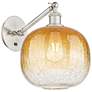 Ballston Brookhaven Sphere 12"H Nickel Swivel Sconce w/ Amber Shade
