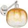 Ballston Brookhaven Sphere 12"H Nickel Swivel Sconce w/ Amber Shade