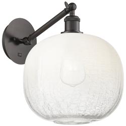 Ballston Brookhaven Sphere 12"H Oiled Bronze Swivel Sconce w/ Opal Shade