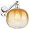 Ballston Brookhaven Sphere 12"H Polish Nickel Swivel Sconce w/ Amber Shade