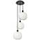 Ballston Brookhaven Sphere 17"W 3-Lt Black Cord Pendant w/ Opal Shade