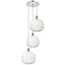 1_Ballston Brookhaven Sphere 17"W 3-Lt Chrome Cord Pendant w/ Opal Shade