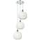 Ballston Brookhaven Sphere 17"W 3-Lt Chrome Cord Pendant w/ Opal Shade