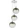 Ballston Brookhaven Sphere 17"W 3-Lt Chrome Cord Pendant w/ Slate Shade