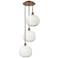 Ballston Brookhaven Sphere 17"W 3-Lt Copper Cord Pendant w/ Opal Shade