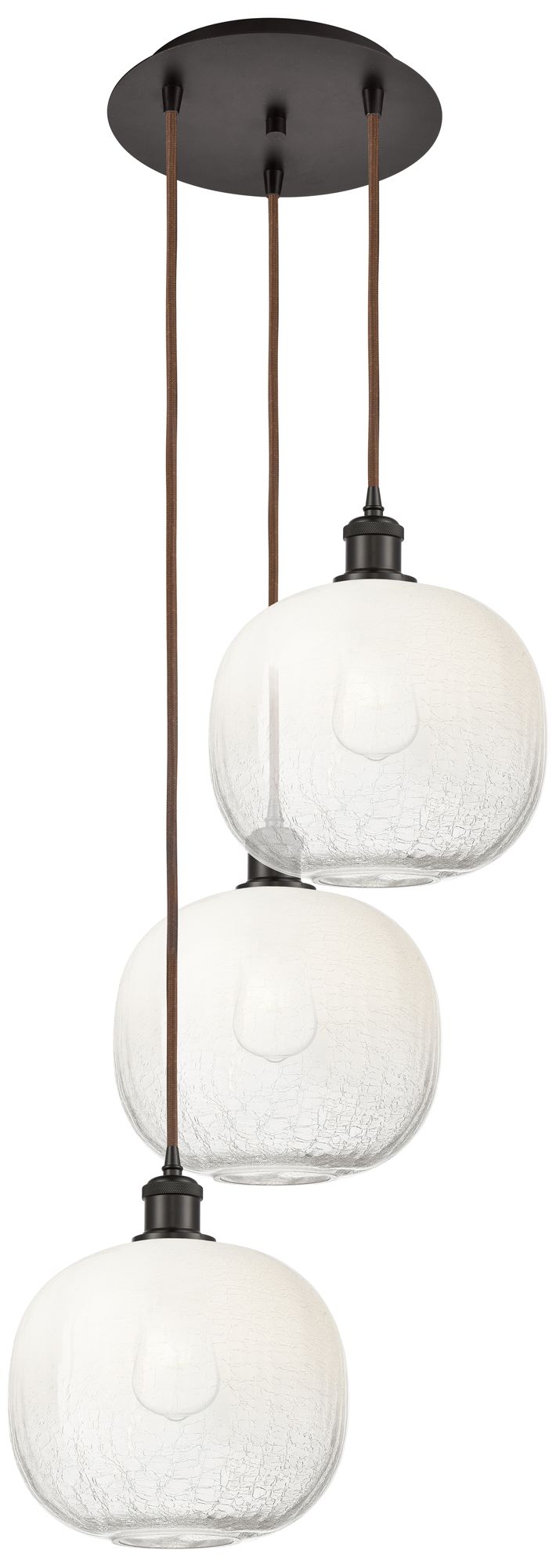 Ballston Brookhaven Sphere 17"W 3-Lt Oil Bronze Cord Pendant w/ Opal Shade