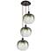 Ballston Brookhaven Sphere 17"W 3-Lt Oil Bronze Cord Pendant w/ Slate Shade