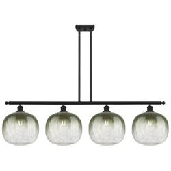 Ballston Brookhaven Sphere 49"W 4-Lt Black Stem Island Light w/ Slate Shade