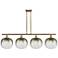 Ballston Brookhaven Sphere 49"W 4-Lt Brush Brass Stem Island w/ Slate Shade