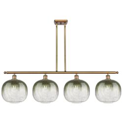 Ballston Brookhaven Sphere 49"W 4-Lt Brush Brass Stem Island w/ Slate Shade