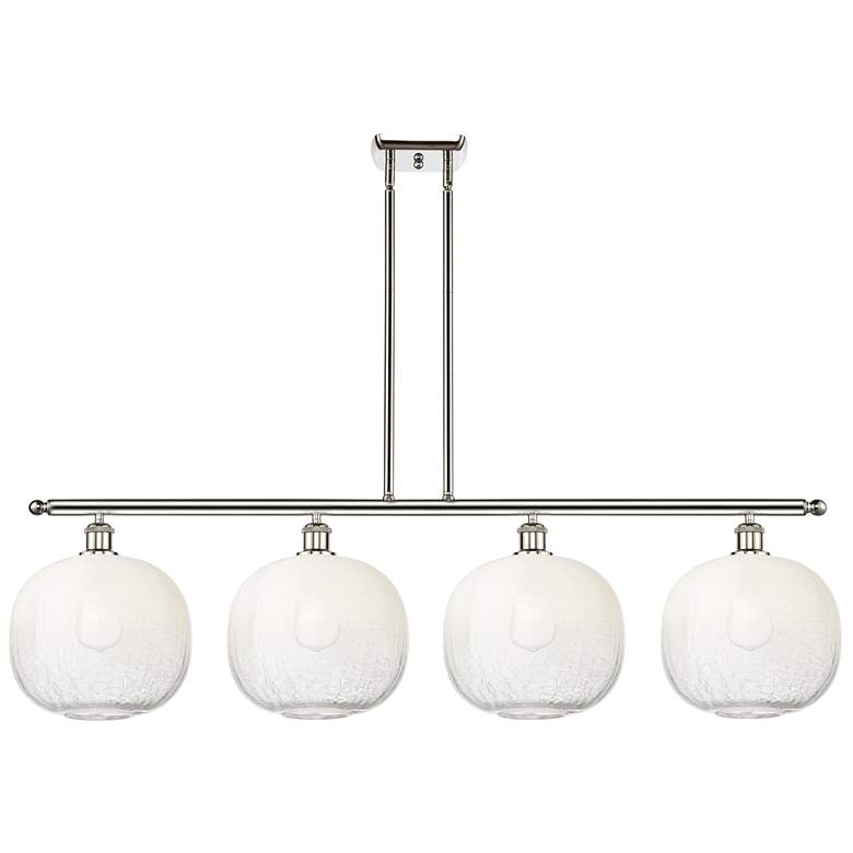Image 1 Ballston Brookhaven Sphere 49"W 4-Lt Polish Nickel Island w/ Opal Shade