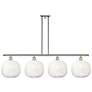 Ballston Brookhaven Sphere 49"W 4-Lt Polish Nickel Island w/ Opal Shade