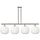 Ballston Brookhaven Sphere 49"W 4-Lt Polish Nickel Island w/ Opal Shade