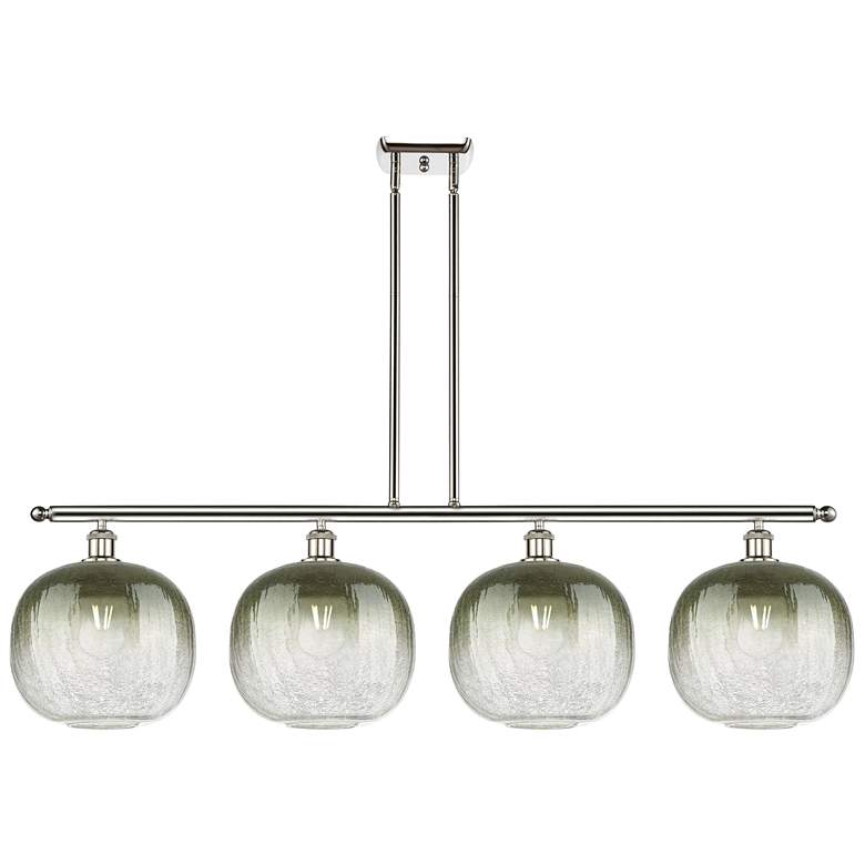 Image 1 Ballston Brookhaven Sphere 49"W 4-Lt Polish Nickel Island w/ Slate Shade