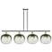 Ballston Brookhaven Sphere 49"W 4-Lt Polish Nickel Island w/ Slate Shade