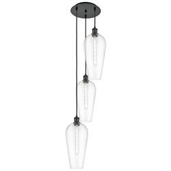 Ballston Chelsea 15"W 3 Light Black Cord Multi Pendant w/ Clear Shade
