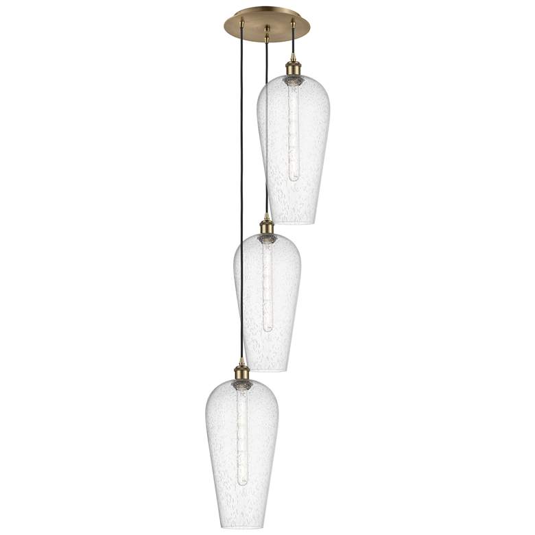 Image 1 Ballston Chelsea 15"W 3 Light Copper Cord Multi Pendant w/ Seedy Shade