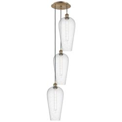 Ballston Chelsea 15"W 3 Light Copper Cord Multi Pendant w/ Seedy Shade