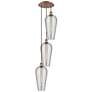 1_Ballston Chelsea 15"W 3 Light Copper Cord Pendant w/ Light Smoke Shade