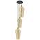 Ballston Chelsea 15"W 3-Lt Black Brass Cord Pendant w/ Mercury Shade