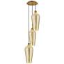 1_Ballston Chelsea 15"W 3-Lt Brushed Brass Cord Pendant w/ Mercury Shade