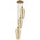 Ballston Chelsea 15"W 3-Lt Brushed Brass Cord Pendant w/ Mercury Shade