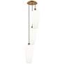 1_Ballston Chelsea 15"W 3-Lt Brushed Brass Cord Pendant w/ White Shade