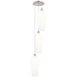 Ballston Chelsea 15"W 3-Lt Polished Nickel Cord Pendant w/ White Shade