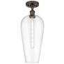 Ballston Chelsea 8"W Oil Rubbed Bronze Semi.Flush Mount w/ Clear Shade