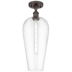 Ballston Chelsea 8"W Oil Rubbed Bronze Semi.Flush Mount w/ Clear Shade