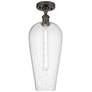 Ballston Chelsea 8"W Oil Rubbed Bronze Semi.Flush Mount w/ Seedy Shade