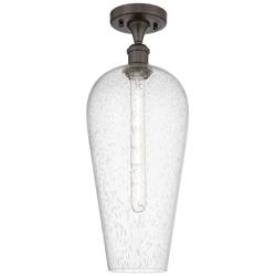 Ballston Chelsea 8"W Oil Rubbed Bronze Semi.Flush Mount w/ Seedy Shade