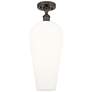 Ballston Chelsea 8"W Oil Rubbed Bronze Semi.Flush Mount w/ White Shade