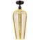 Ballston Chelsea 8"W Oiled Bronze Semi.Flush Mount w/ Mercury Shade